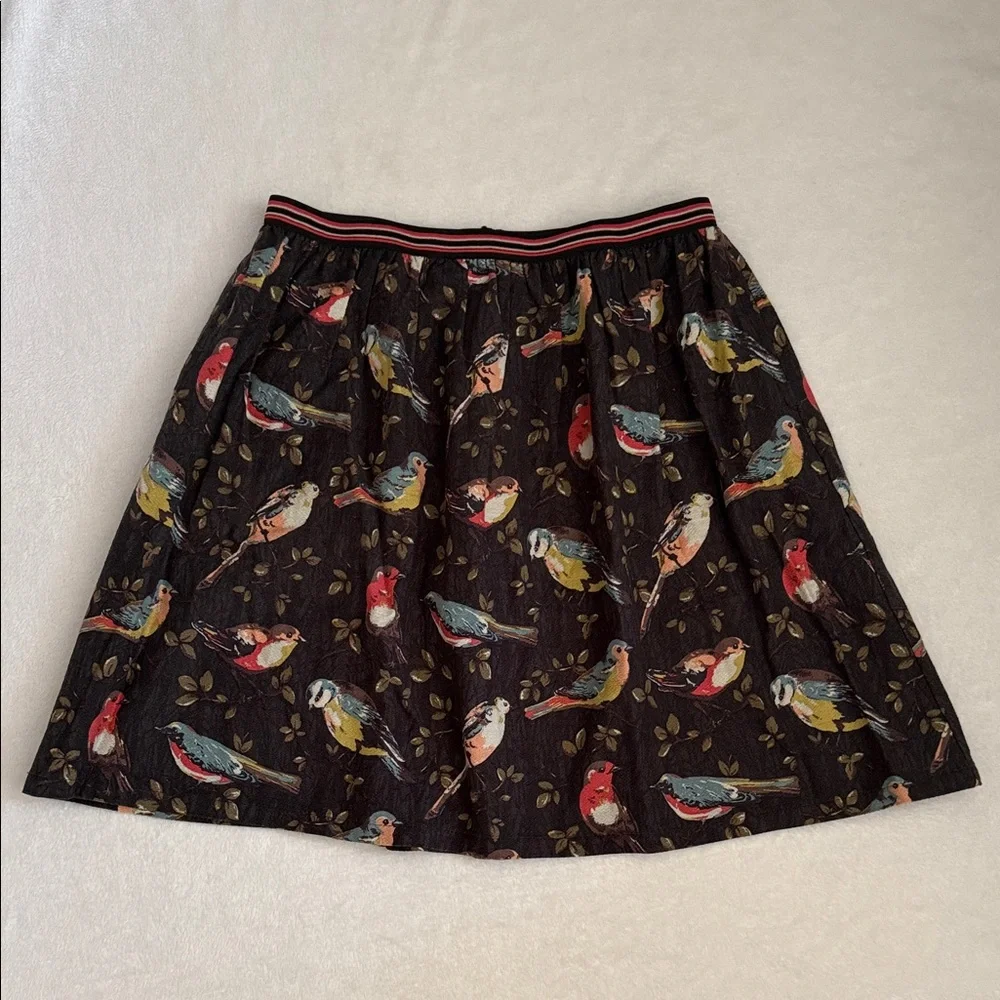 Cath Kidston London | Garden Bird Print Cotton Pull On Skirt Pockets (M 6-8) - Picture 1 of 13